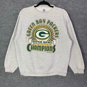 VTG LOGO 7 1996 Green Bay Packer Champions Super Bowl Sweatshirt Gray ‎ L USA